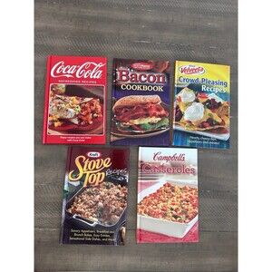 Brand Name Recipe Hardcover Cookbook Lot 5 Coca-Cola Velveeta Campbell's Kraft